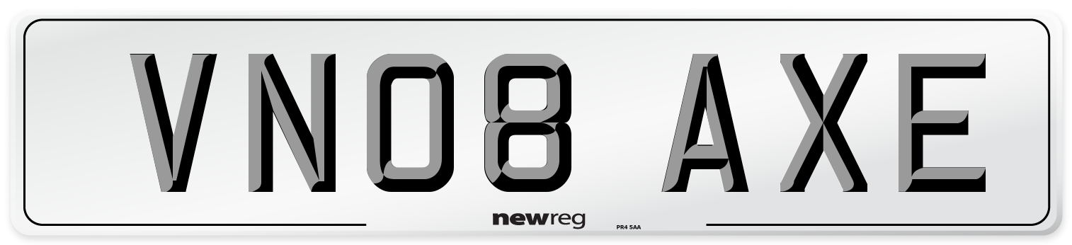 VN08 AXE Number Plate from New Reg